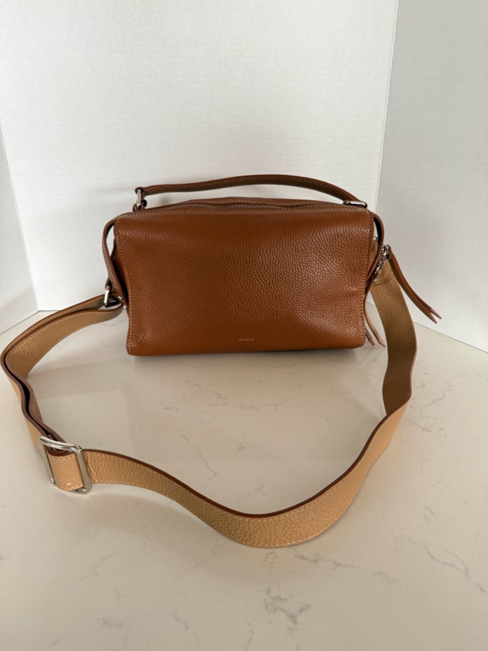 Ruskin Chester Bag Italian Leather Top Handle Crossbody Tan - Picture 2 of 9